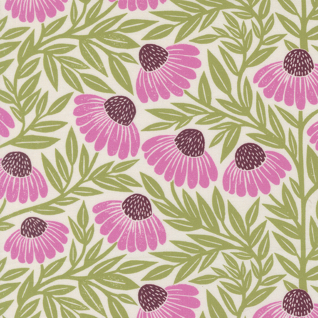 Garden Series Echinacea Cream M332211 by Katharine Watson for Moda Fabrics (sold in 25cm increments)
