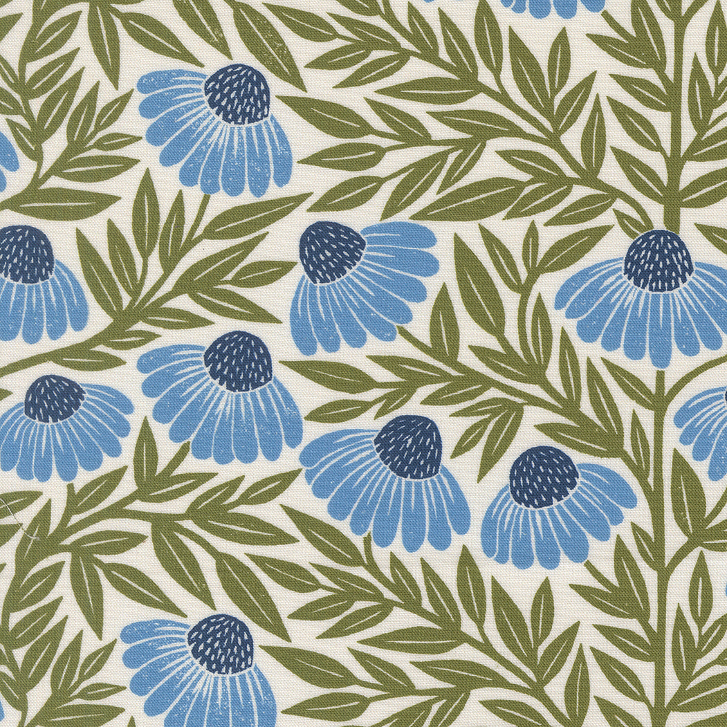 Garden Series Echinacea Cream Sky M332225 by Katharine Watson for Moda Fabrics (sold in 25cm increments)