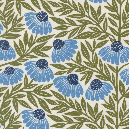 Garden Series Echinacea Cream Sky M332225 by Katharine Watson for Moda Fabrics (sold in 25cm increments)