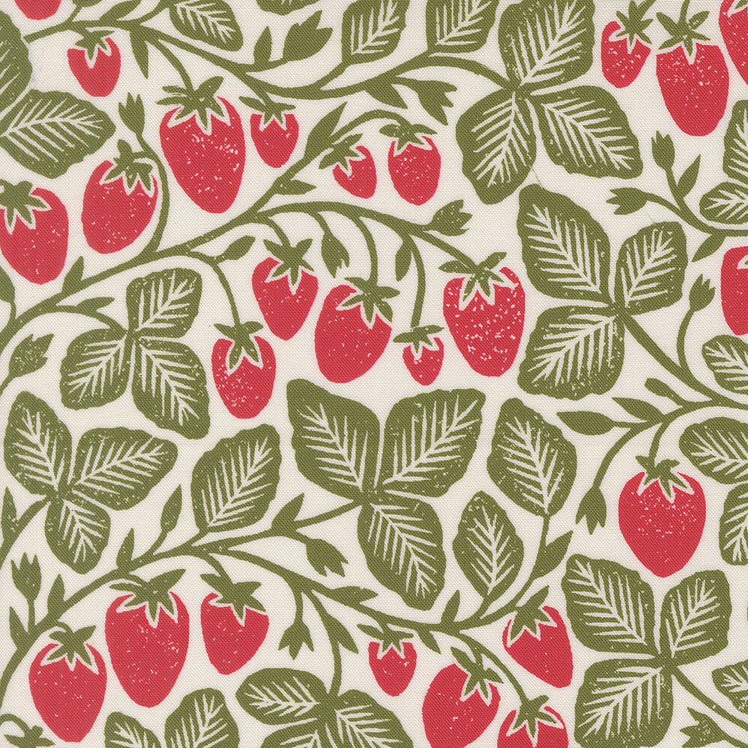 Garden Series Strawberry Cream M332411 by Katharine Watson for Moda Fabrics (sold in 25cm increments)