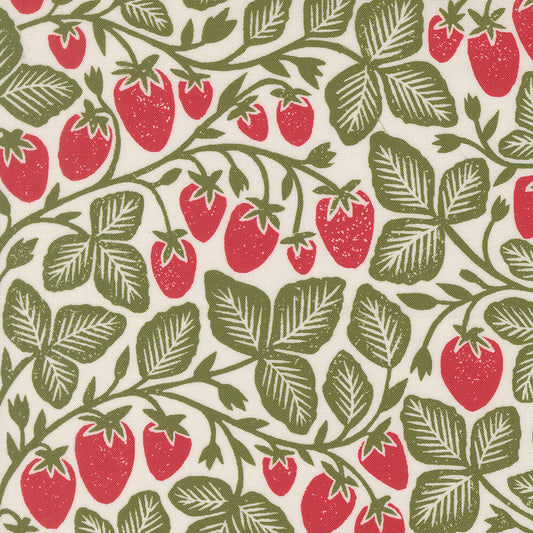 Garden Series Strawberry Cream M332411 by Katharine Watson for Moda Fabrics (sold in 25cm increments)