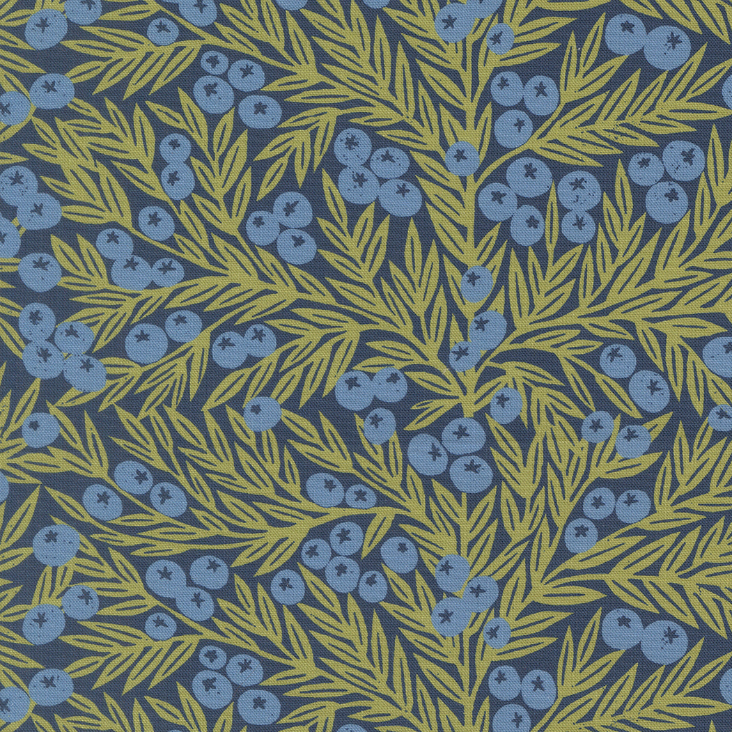 Garden Series Blueberries Blue M332516 by Katharine Watson for Moda Fabrics (sold in 25cm increments)