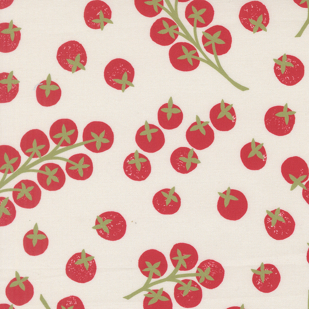 Garden Series Tomatoes Cream M332711 by Katharine Watson for Moda Fabrics (sold in 25cm increments)