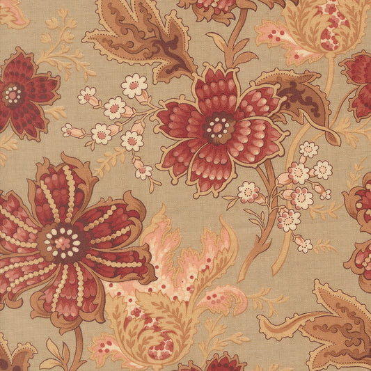 Le Jardin Rouge Primivere Floral Roche M3615013 by French General for Moda Fabrics (Sold in 25cm increments)
