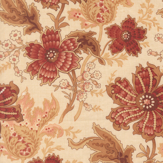 Le Jardin Rouge Primivere Floral Pearl M3615014 by French General for Moda Fabrics (Sold in 25cm increments)