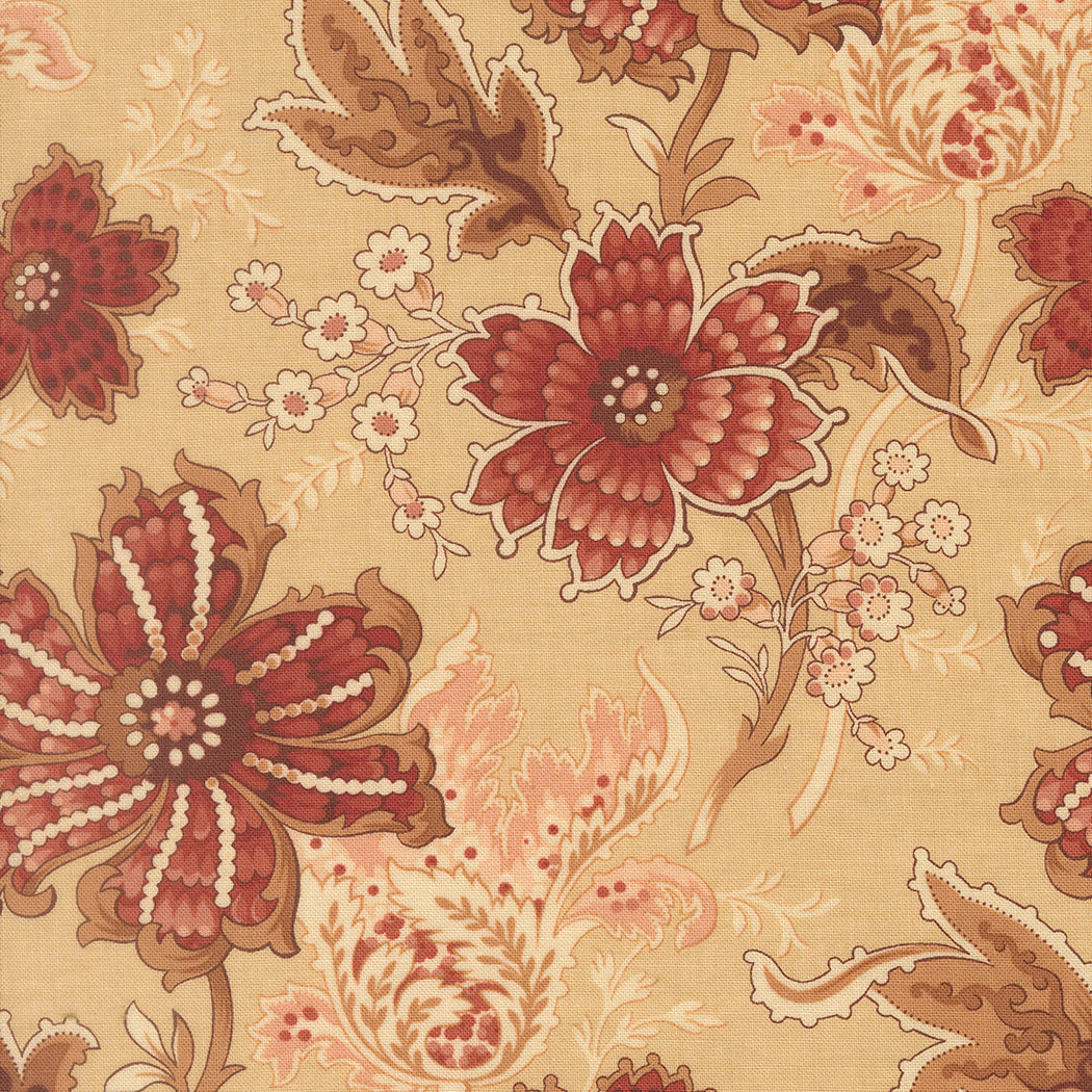Le Jardin Rouge Primivere Floral Oyster M3615015 by French General for Moda Fabrics (Sold in 25cm increments)