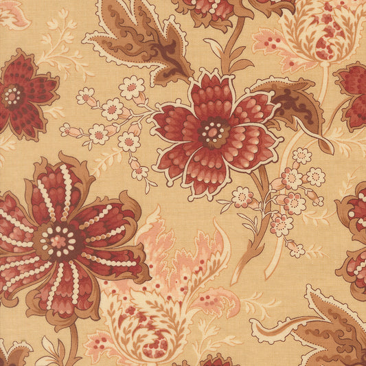 Le Jardin Rouge Primivere Floral Oyster M3615015 by French General for Moda Fabrics (Sold in 25cm increments)