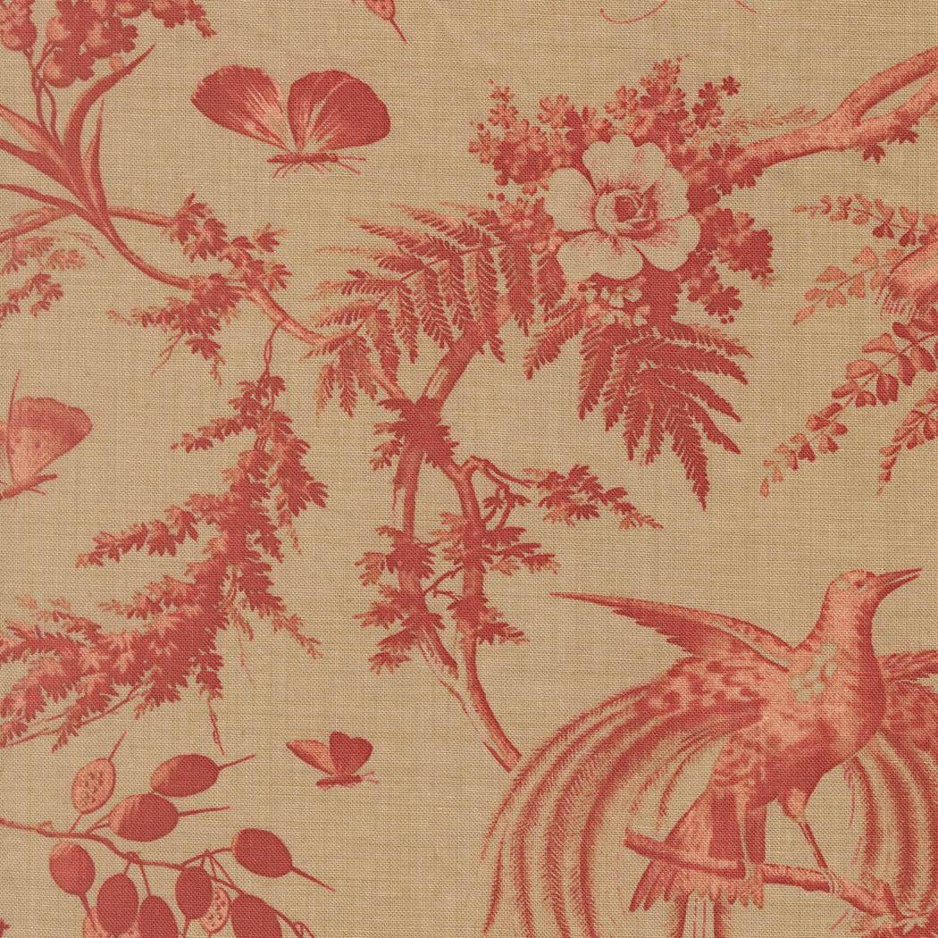 Le Jardin Rouge Marguerette Bird Roche M3615113 by French General for Moda Fabrics (Sold in 25cm increments)