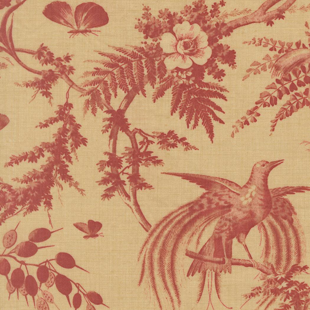Le Jardin Rouge Marguerette Bird Oyster M3615115 by French General for Moda Fabrics (Sold in 25cm increments)