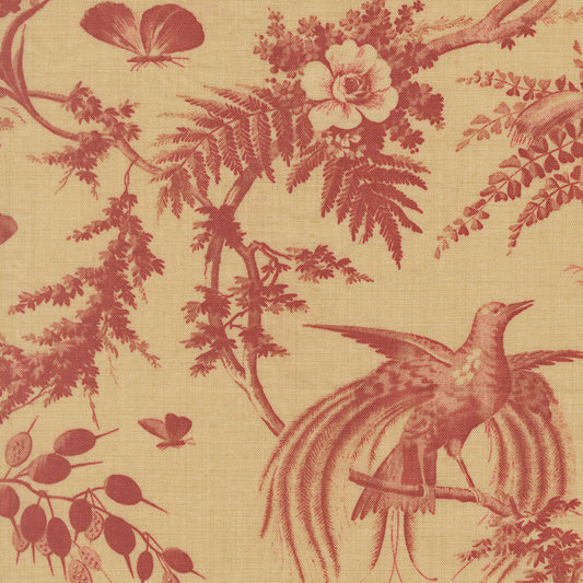 Le Jardin Rouge Marguerette Bird Oyster M3615115 by French General for Moda Fabrics (Sold in 25cm increments)