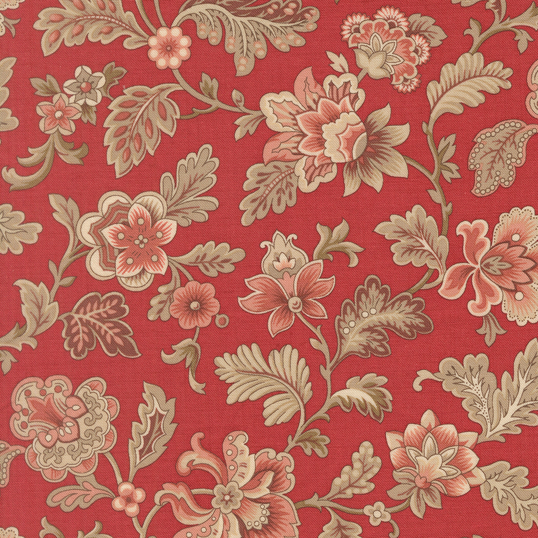 Le Jardin Rouge Tournesal Floral M3615211 by French General for Moda Fabrics (Sold in 25cm increments)