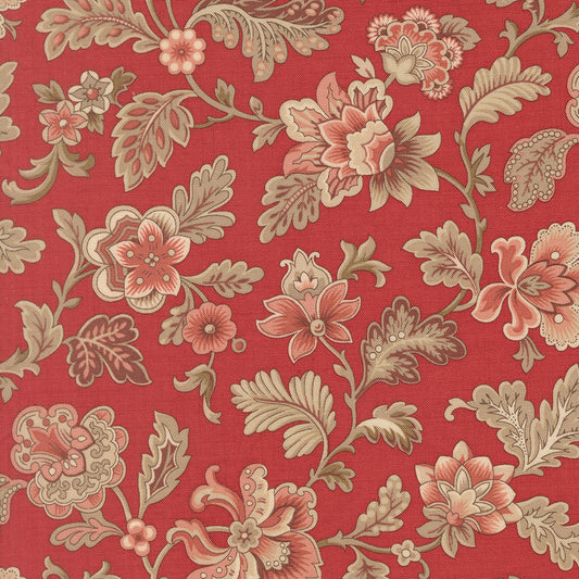 Le Jardin Rouge Tournesal Floral M3615211 by French General for Moda Fabrics (Sold in 25cm increments)