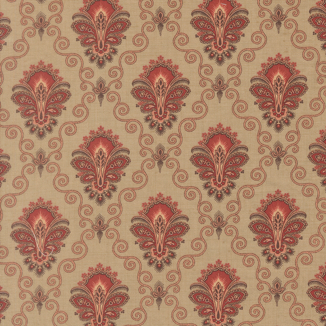 Le Jardin Rouge Camomille Paisley Roche M3615313 by French General for Moda Fabrics (Sold in 25cm increments)