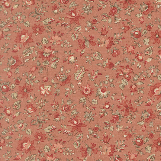 Le Jardin Rouge Clemenceau Floral Clay M36154112 by French General for Moda Fabrics (Sold in 25cm increments)