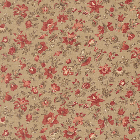 Le Jardin Rouge Clemenceau Floral Roche M3615413 by French General for Moda Fabrics (Sold in 25cm increments)