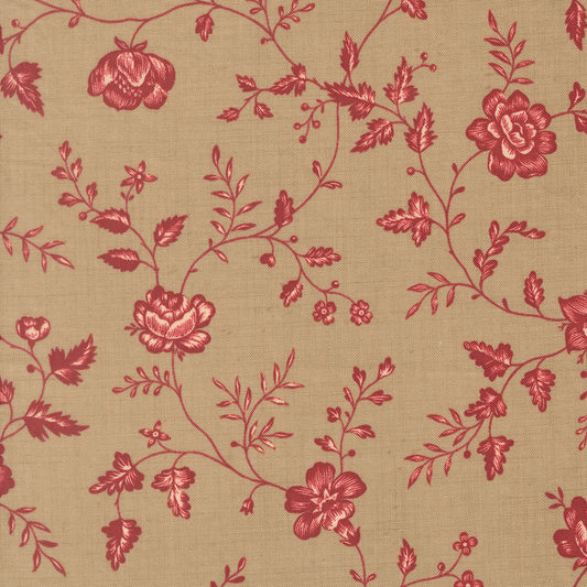 Le Jardin Rouge Dauphin Toile Roche M3615513 by French General for Moda Fabrics (Sold in 25cm increments)