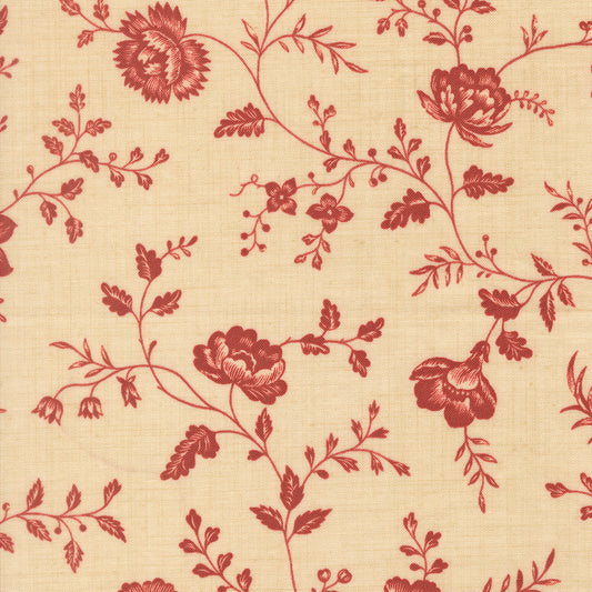 Le Jardin Rouge Dauphin Toile Pearl M3615514 by French General for Moda Fabrics (Sold in 25cm increments)