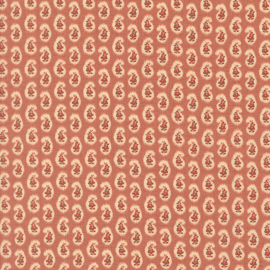 Le Jardin Rouge Campanule Paisley Clay M3615712 by French General for Moda Fabrics (Sold in 25cm increments)