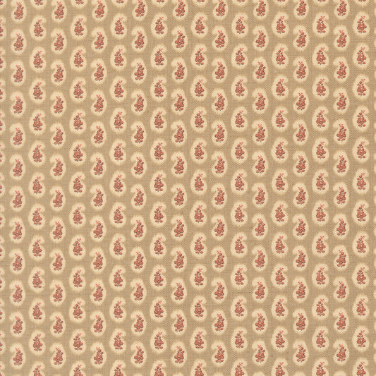Le Jardin Rouge Campanule Paisley Roche M3615713 by French General for Moda Fabrics (Sold in 25cm increments)