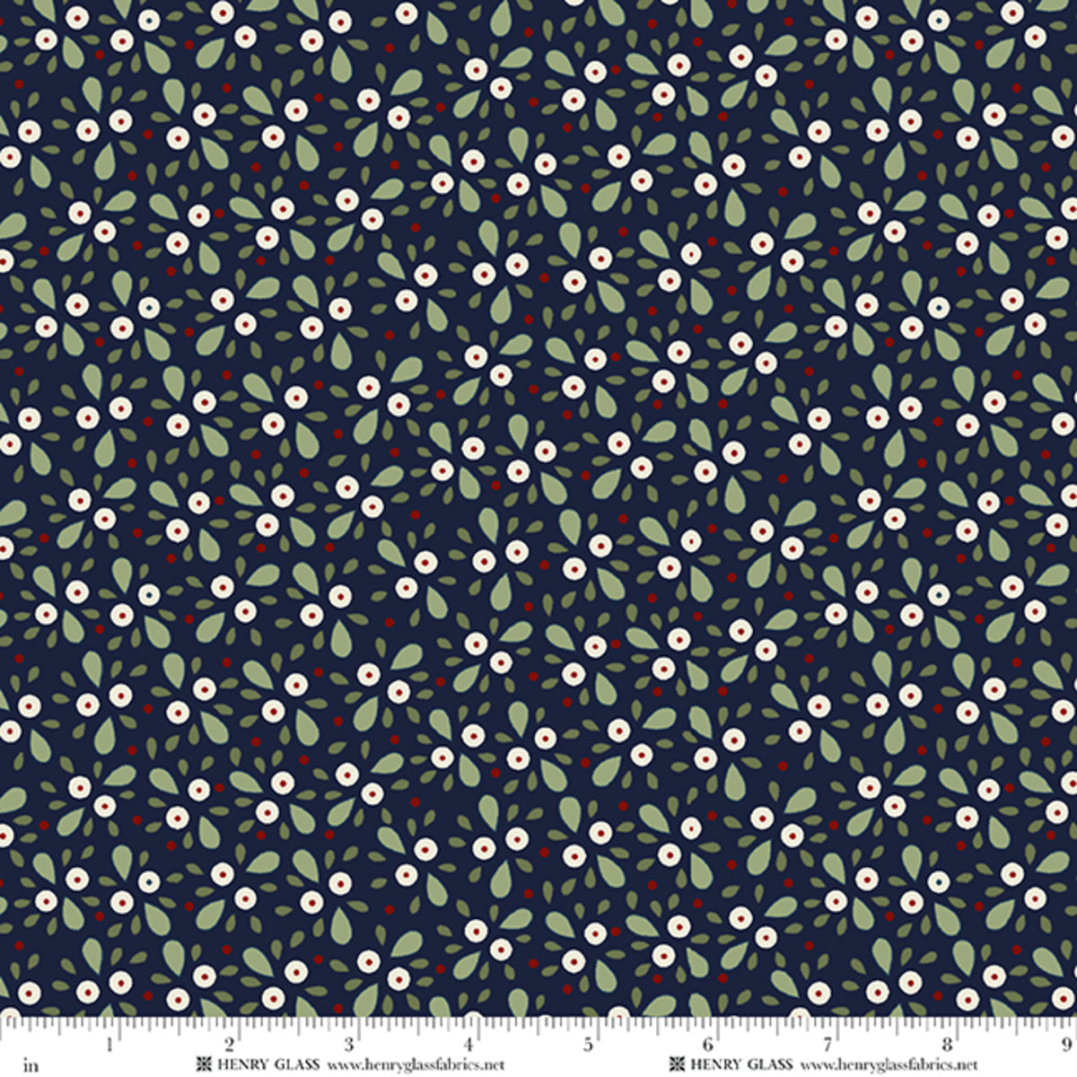 Wildflowers Forget Me Nots Navy 3671-77 by Gail Pan for Henry Glass Fabrics (sold in 25cm increments)