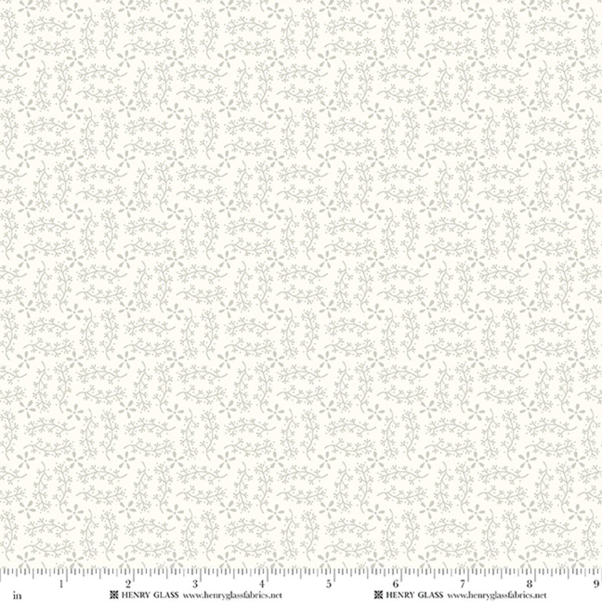 Wildflowers Vine Pigment White 3673-44W by Gail Pan for Henry Glass Fabrics (sold in 25cm increments)
