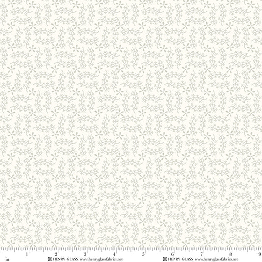 Wildflowers Vine Pigment White 3673-44W by Gail Pan for Henry Glass Fabrics (sold in 25cm increments)