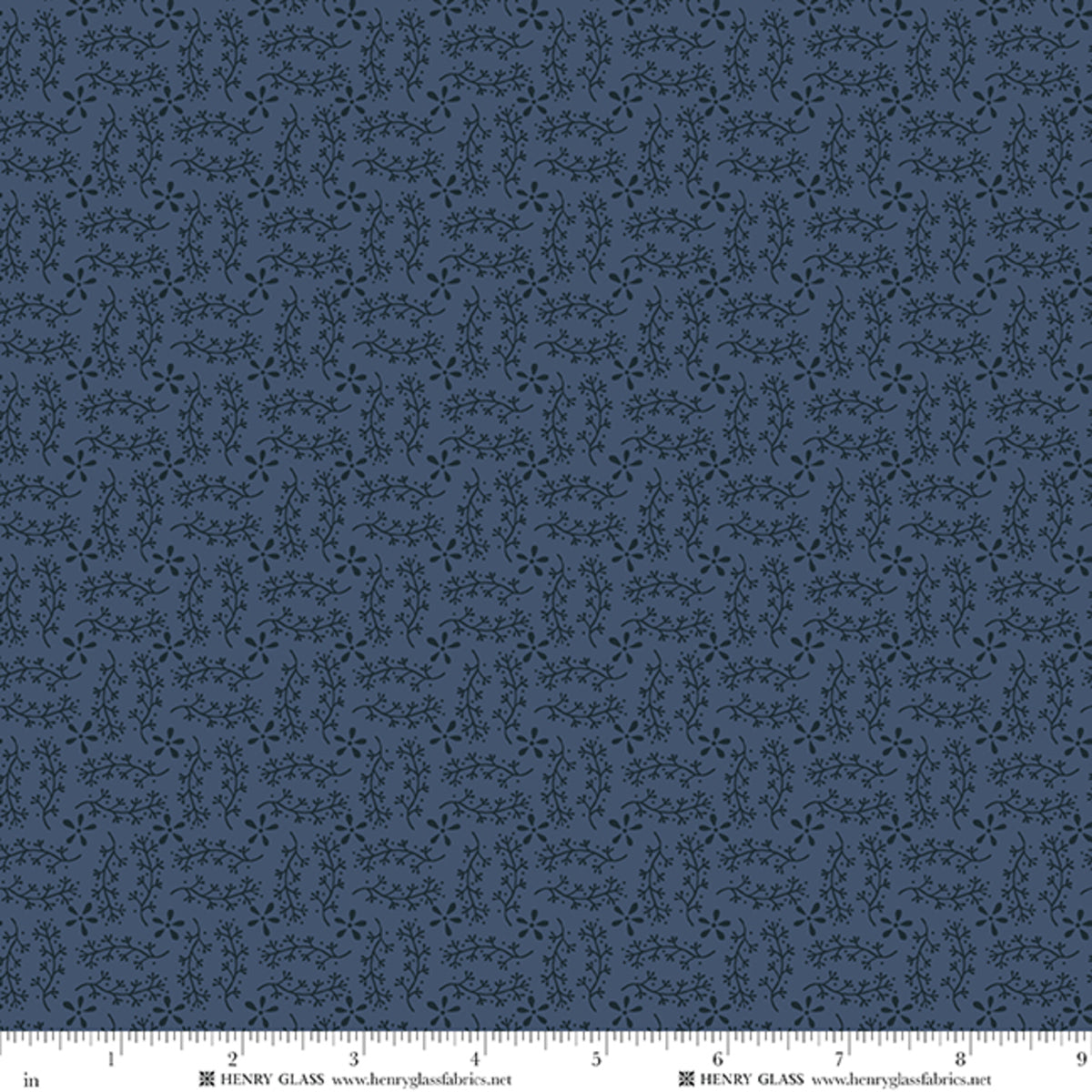 Wildflowers Vine Blue 3673-77 by Gail Pan for Henry Glass Fabrics (sold in 25cm increments)