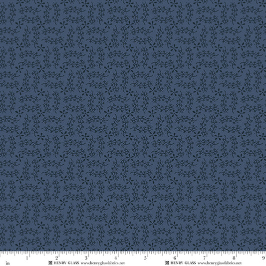 Wildflowers Vine Blue 3673-77 by Gail Pan for Henry Glass Fabrics (sold in 25cm increments)