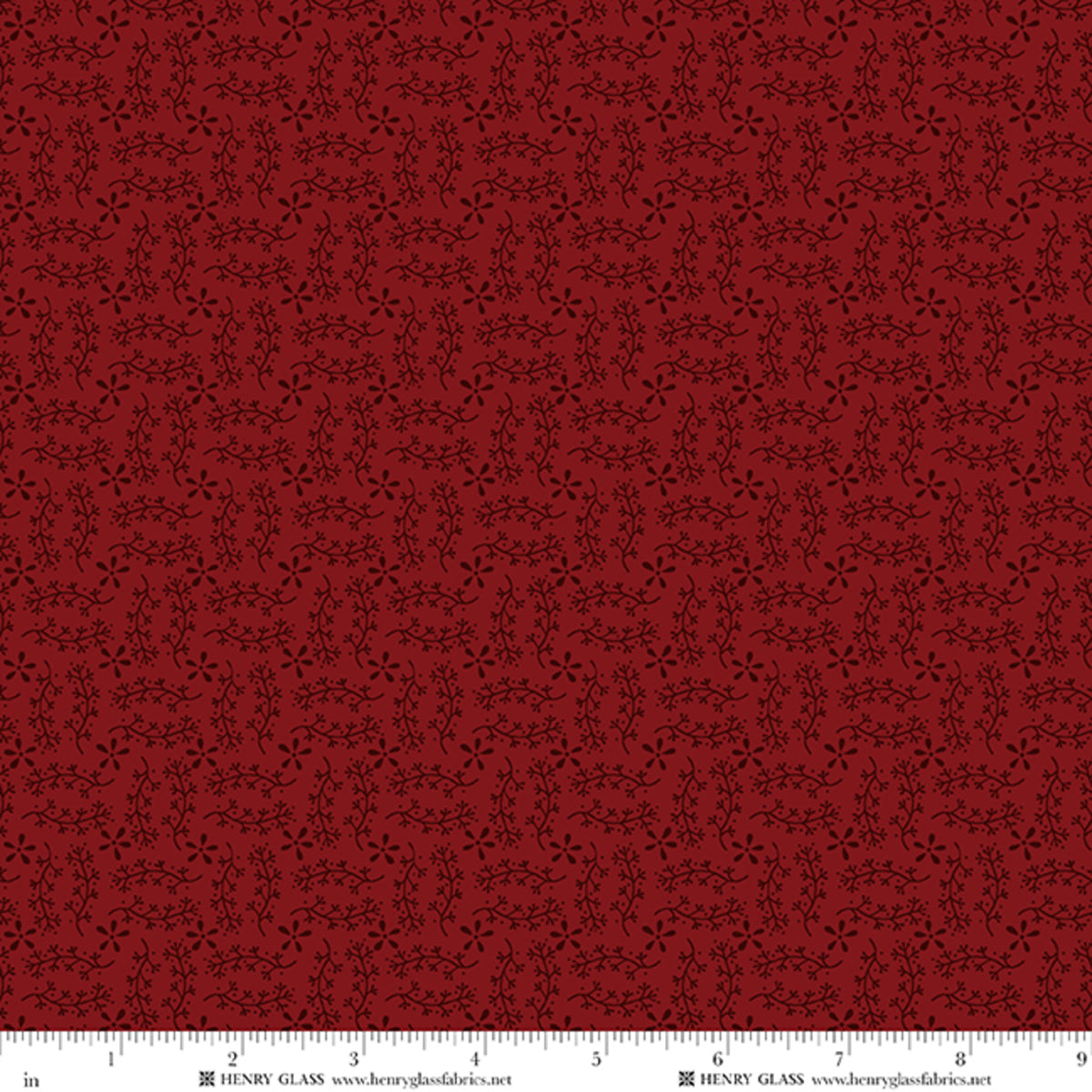 Wildflowers Vine Red 3673-88 by Gail Pan for Henry Glass Fabrics (sold in 25cm increments)