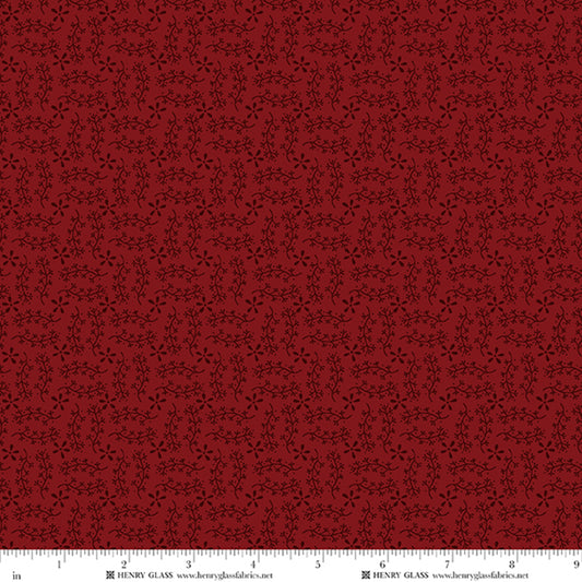 Wildflowers Vine Red 3673-88 by Gail Pan for Henry Glass Fabrics (sold in 25cm increments)