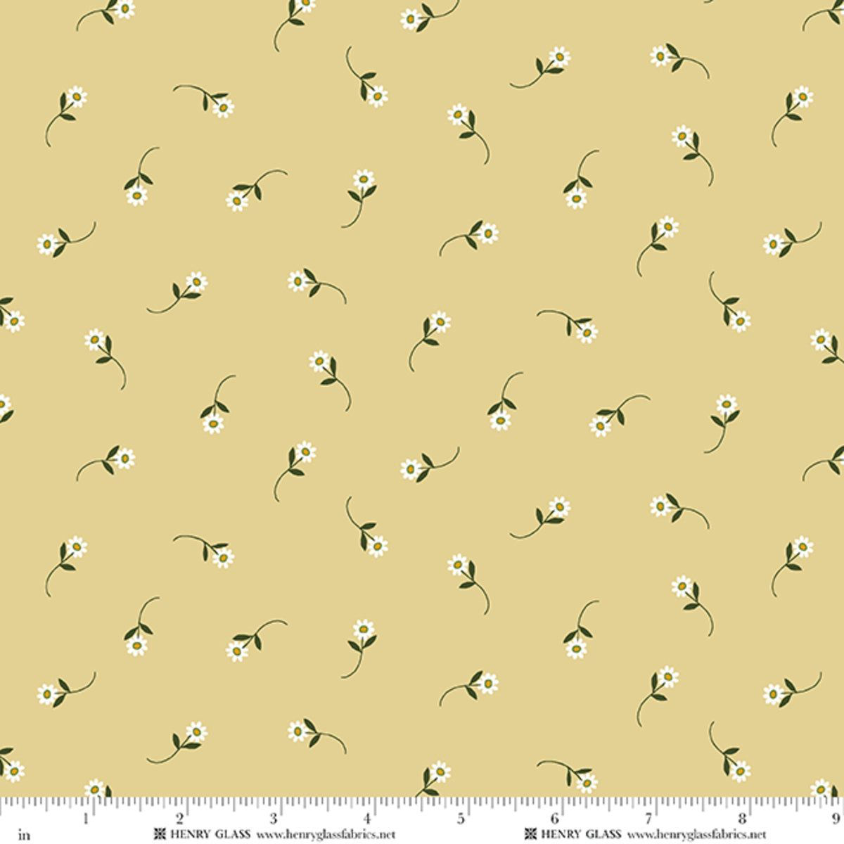 Wildflowers Tossed Daisy Yellow 3676-33 by Gail Pan for Henry Glass Fabrics (sold in 25cm increments)