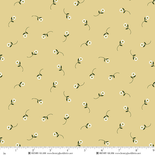 Wildflowers Tossed Daisy Yellow 3676-33 by Gail Pan for Henry Glass Fabrics (sold in 25cm increments)