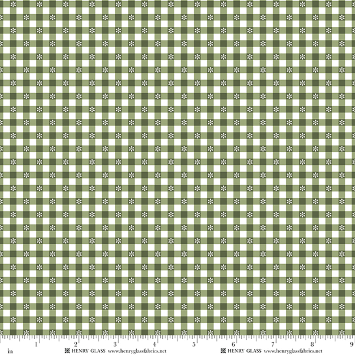 Wildflowers Daisy Check 3677-66 by Gail Pan for Henry Glass Fabrics (sold in 25cm increments)