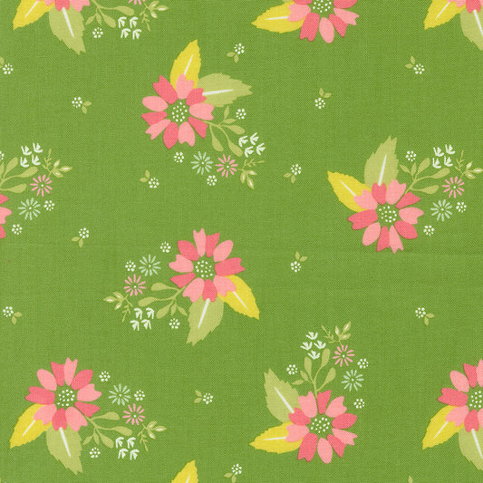 Strawberry Lemonade Floral Fresh Grass M3767120 from Sherri & Chelsi for Moda Fabrics (sold in 25cm increments)