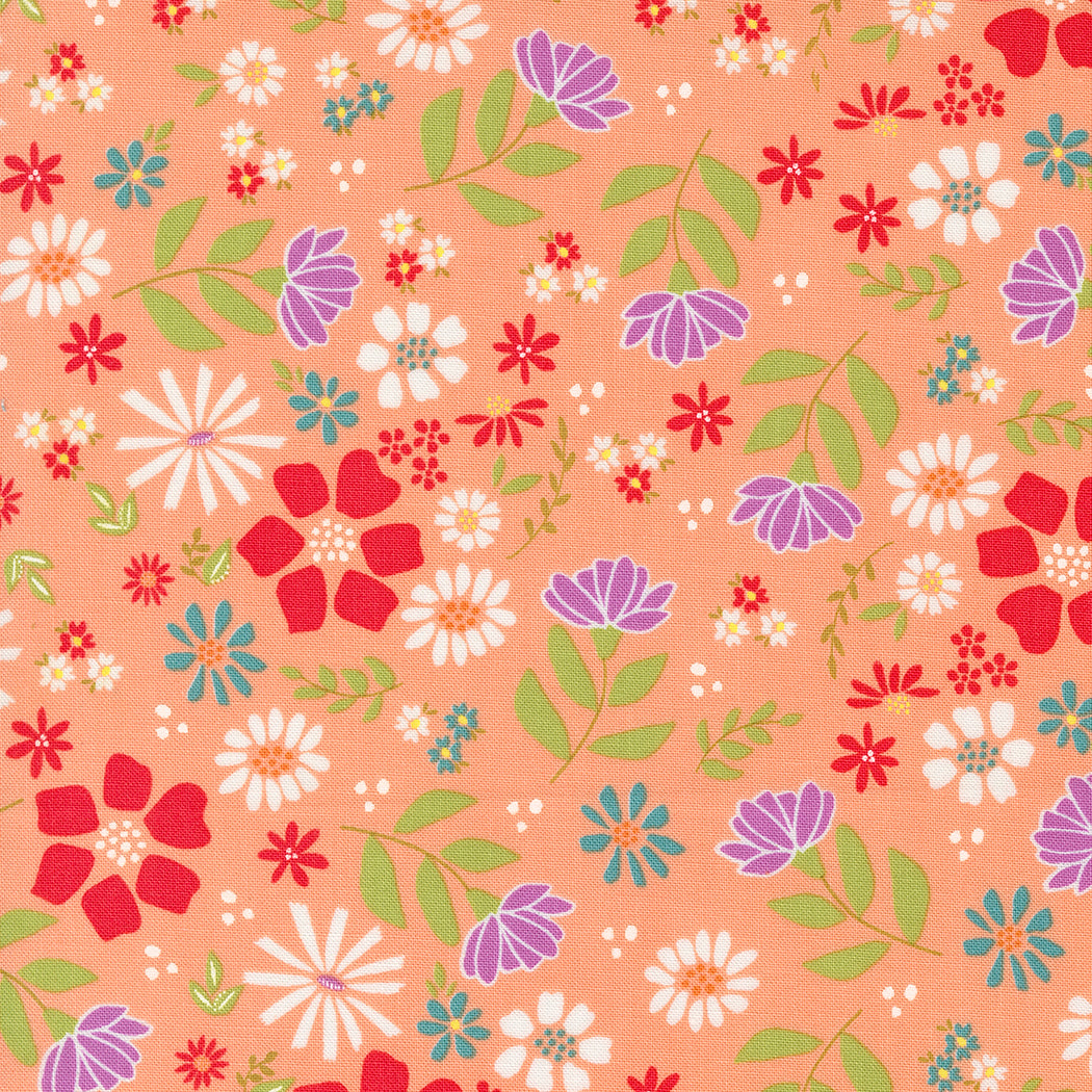 Laguna Sunrise Wild Rose Cantalope M3768013 by Sherri and Chelsi for Moda Fabrics (sold in 25cm increments)