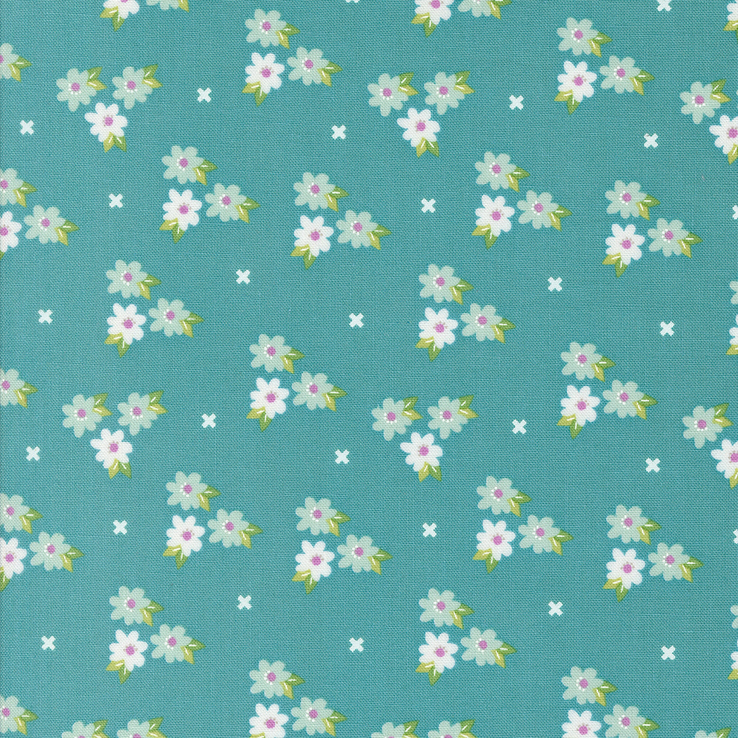 Laguna Sunrise Morning Glory Teal M3768218 by Sherri and Chelsi for Moda Fabrics (sold in 25cm increments)