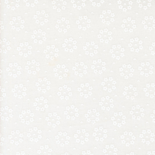 Raspberry Summer Rosy Cloud White M3769521 by Sherri & Chelsi for Moda Fabrics (sold in 25cm increments)