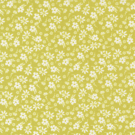 Delightfully Yours Blossoms Chartreuse M3770114 by Sherri and Chelsi for Moda Fabrics (sold in 25cm increments)