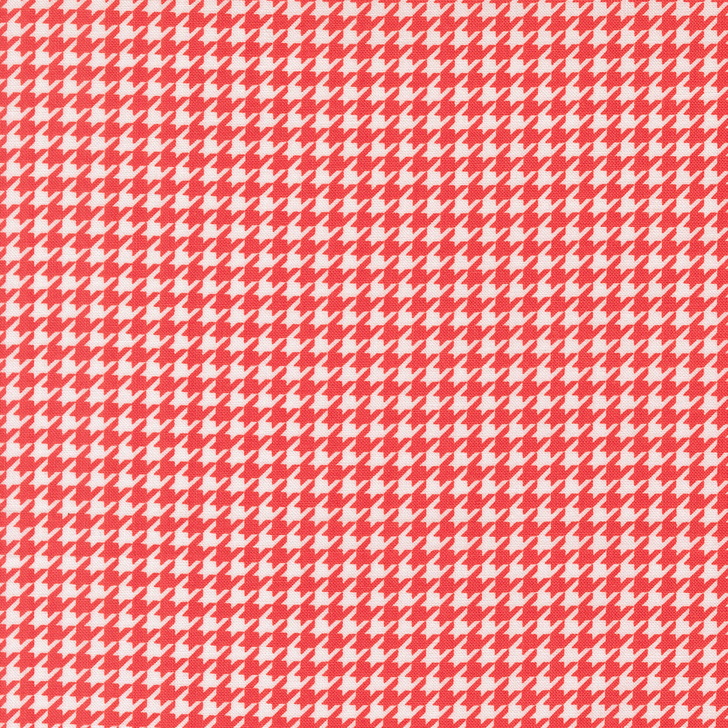 Delightfully Yours Houndstooth Geranium M3770216 by Sherri and Chelsi for Moda Fabrics (sold in 25cm increments)