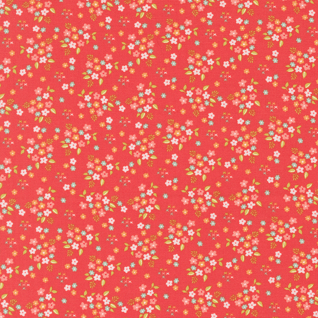 Delightfully Yours Posie Geranium M3770516 Poolside by Sherri and Chelsi for Moda Fabrics (sold in 25cm increments)