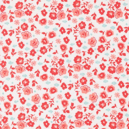 Delightfully Yours Floral Cloud Geranium M3770621 by Sherri and Chelsi for Moda Fabrics (sold in 25cm increments)
