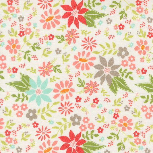 Poinsettia & Pear Floral Cloud M3771011 by Sherri & Chelsi for Moda fabrics (sold in 25cm increments)