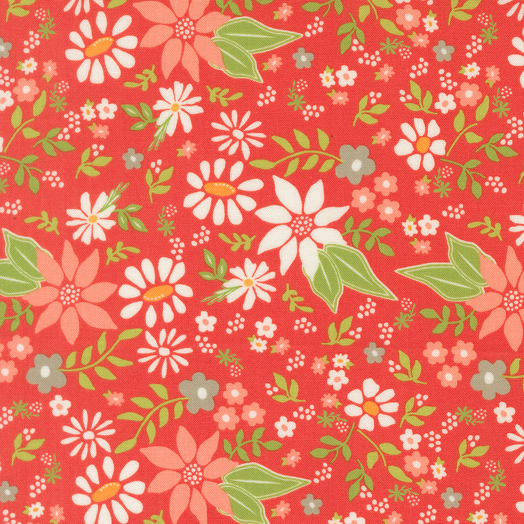 Poinsettia & Pear Floral Geranium M3771016 by Sherri & Chelsi for Moda fabrics (sold in 25cm increments)