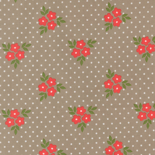 Poinsettia & Pear Bouquet Stone M3771217 by Sherri & Chelsi for Moda fabrics (sold in 25cm increments)