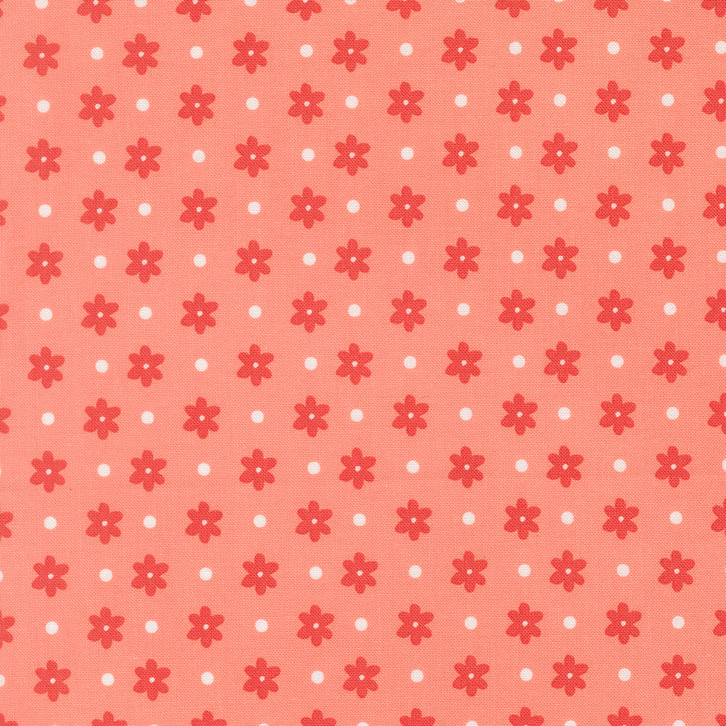 Poinsettia & Pear Daisy Dot Carnation M3771315 by Sherri & Chelsi for Moda fabrics (sold in 25cm increments)