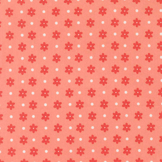 Poinsettia & Pear Daisy Dot Carnation M3771315 by Sherri & Chelsi for Moda fabrics (sold in 25cm increments)