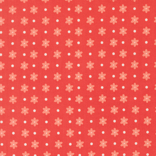 Poinsettia & Pear Daisy Dot Geranium M3771316 by Sherri & Chelsi for Moda fabrics (sold in 25cm increments)