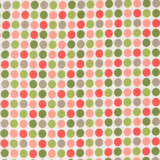 Poinsettia & Pear Dots Cloud M3771411 by Sherri & Chelsi for Moda fabrics (sold in 25cm increments)