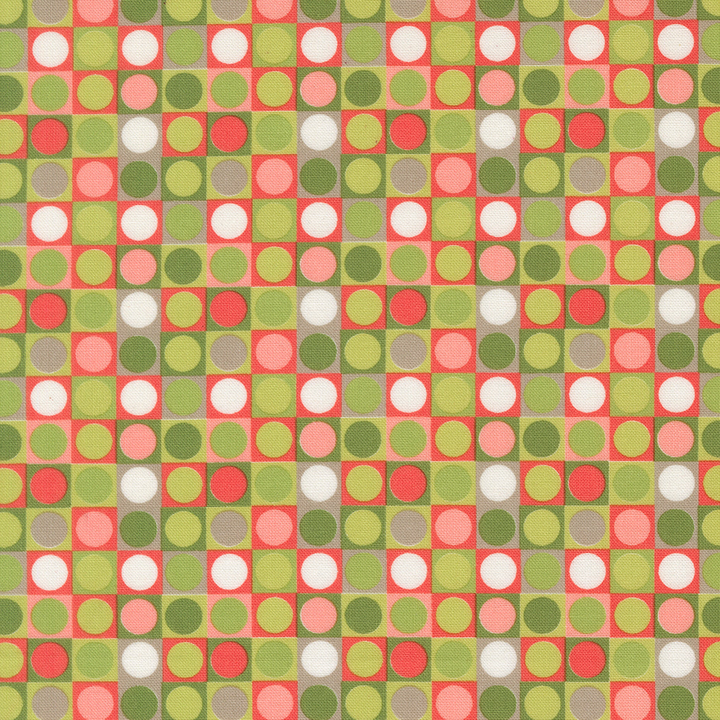 Poinsettia & Pear Dots Evergreen M3771414 by Sherri & Chelsi for Moda fabrics (sold in 25cm increments)