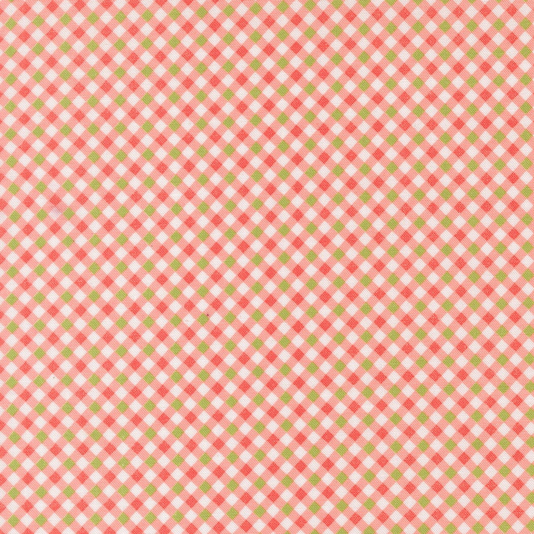 Poinsettia & Pear Gingham Carnation M3771725 by Sherri & Chelsi for Moda fabrics (sold in 25cm increments)
